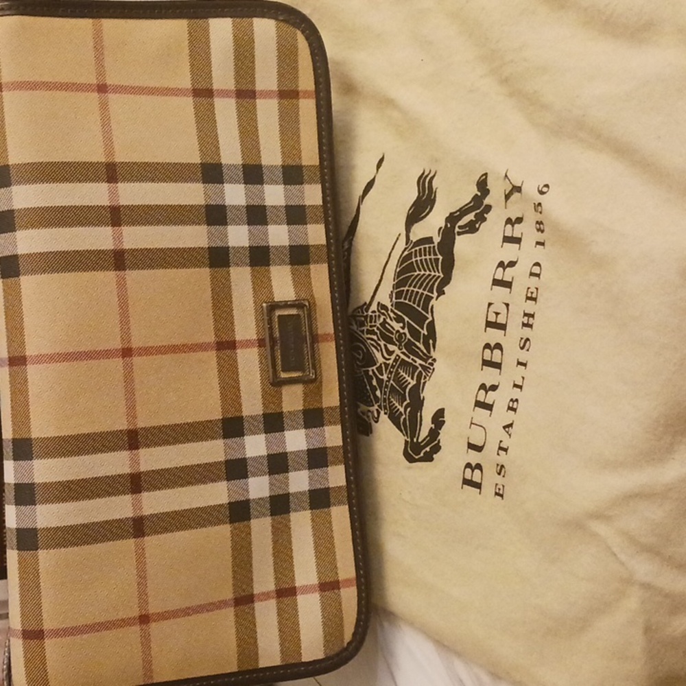 Burberry London Coated Canvas Nova Check Shoulder Bag